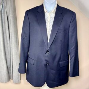 Brooks Brothers 346 Men's Blazer 2-Button 100% Wool Navy Blue Size 46 Long
